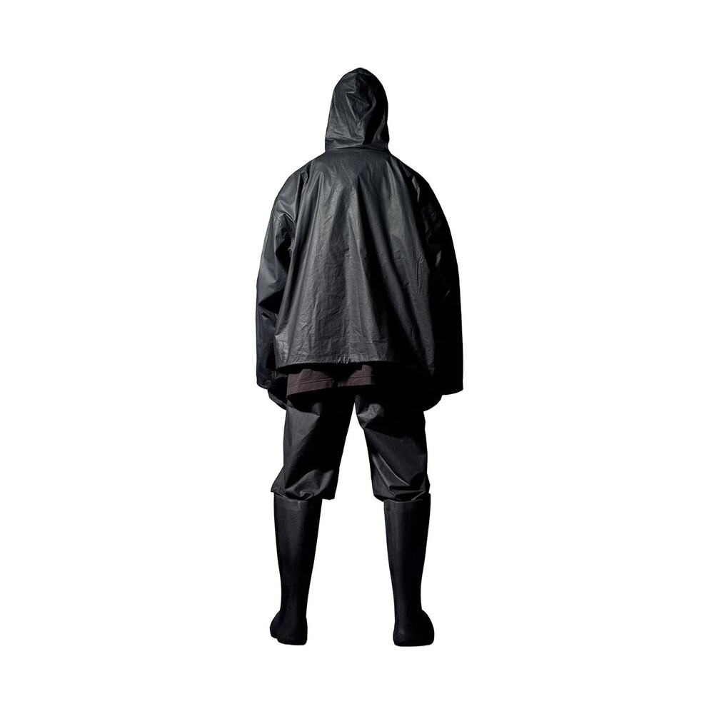 YEEZY GAP by Balenciaga Coated Black Anorak Hoodie Size Small - Picture 2 of 8